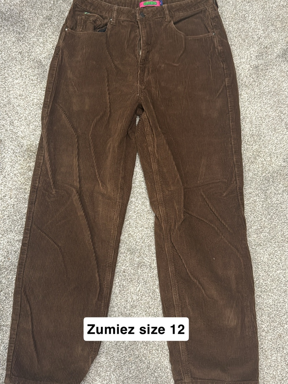 Zumiez Men's Dark Brown Corduroy Pants